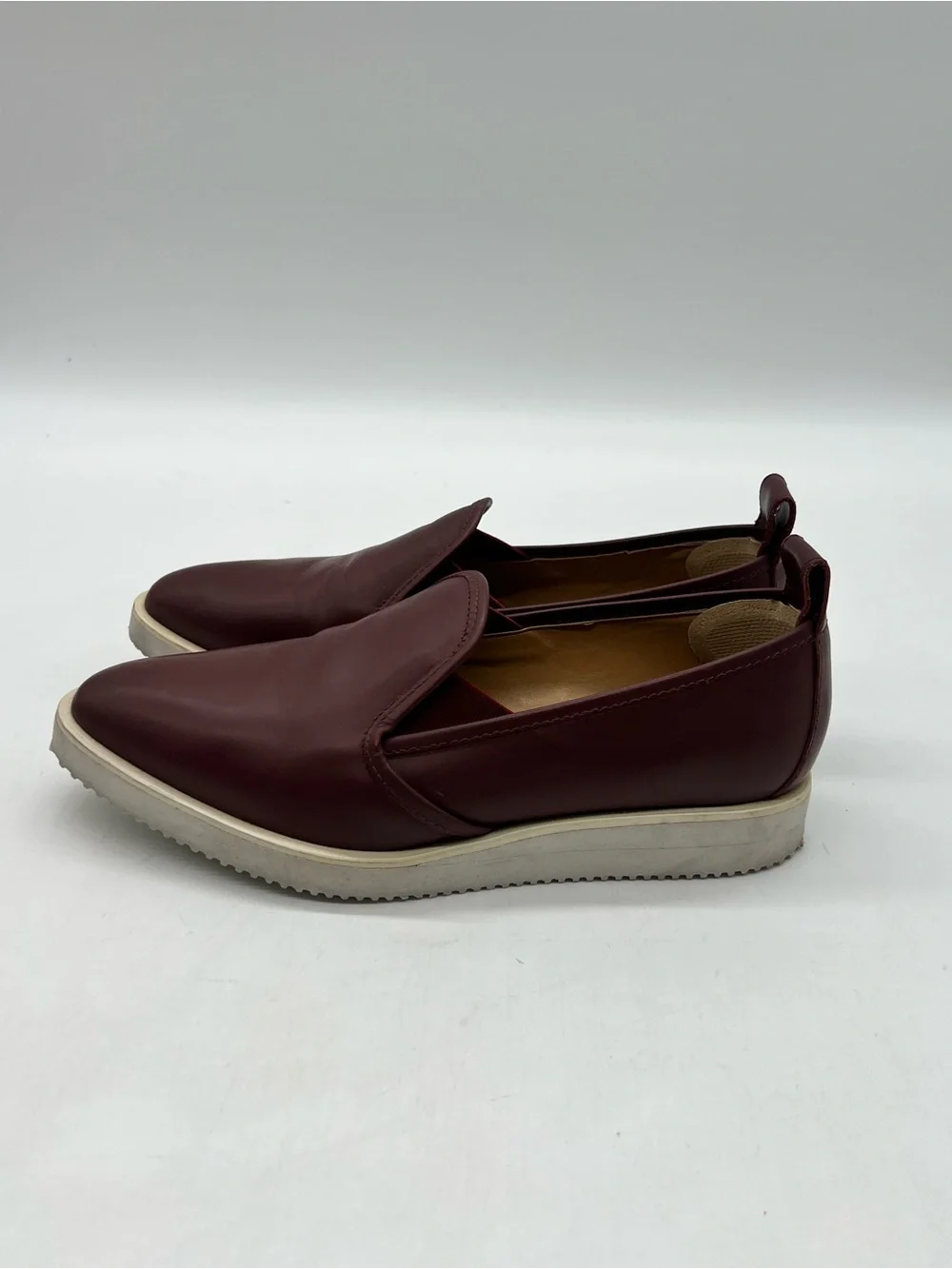 Everlane Oxblood Women’s Sz 7.5 Burgundy Italian Leather Modern Loafers Shoes